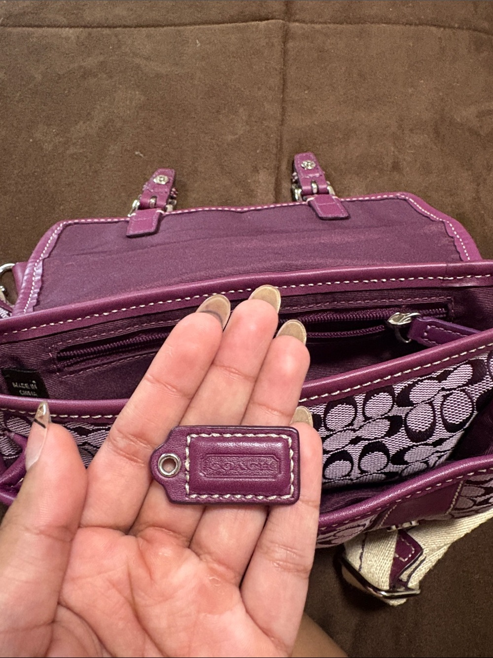 Coach Purple Signature Canvas Crossbody Belt Bag - Picture 4 of 4